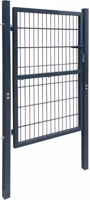 Berkfield Home 2D Single Steel Swing Fence Gate in Anthracite Grey, W: 106 cm, H: 170 cm