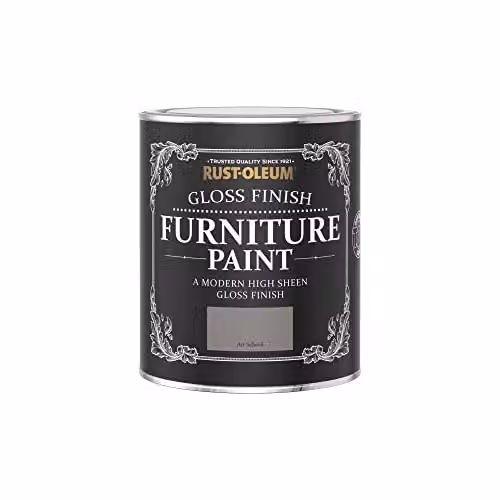 Rust-Oleum Grey Gloss Furniture and Skirting Board Paint, Water-Based, 750ml – 2