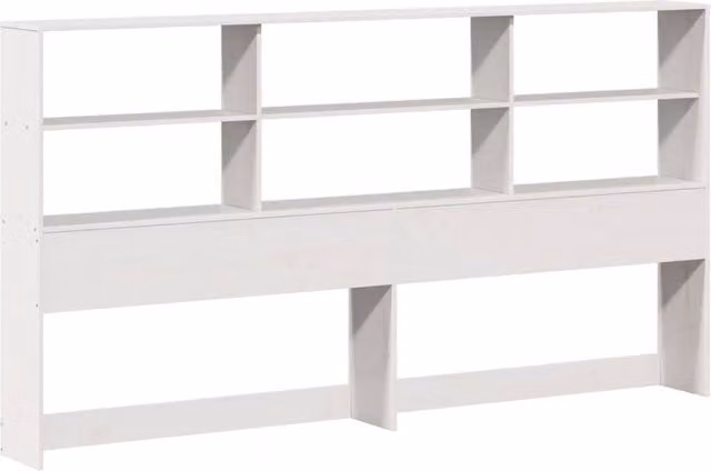 Berkfield Home White Lacquered Solid Wood Pine Headboard with Storage H 110 cm x W 186 cm x D 23 cm – 1