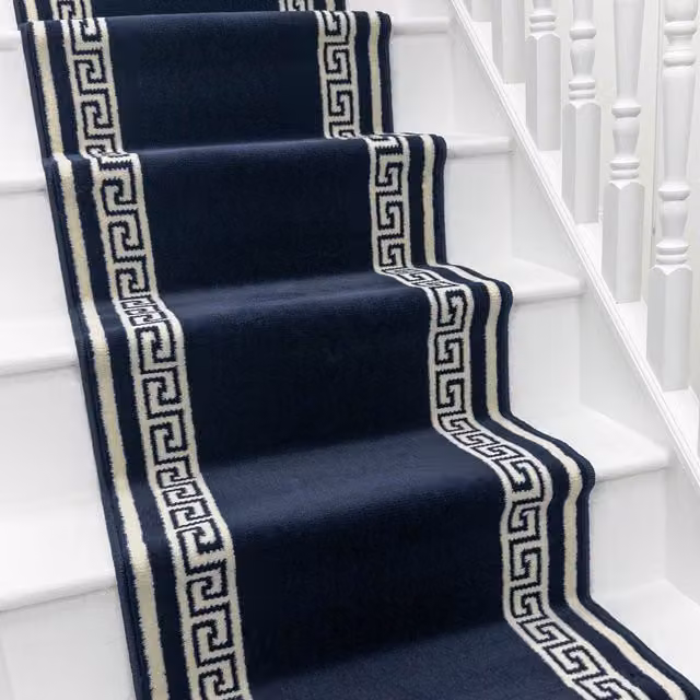 runrug Soft and Durable Stair Runner Carpet in Blue, W: 70 cm, L: 600 cm – 5