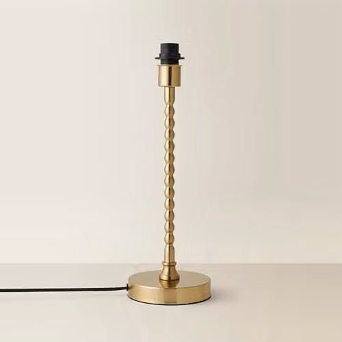 ValueLights Maeve Bobbin Metal Table Lamp Base in Gold/Brass, Height: 36.0 cm