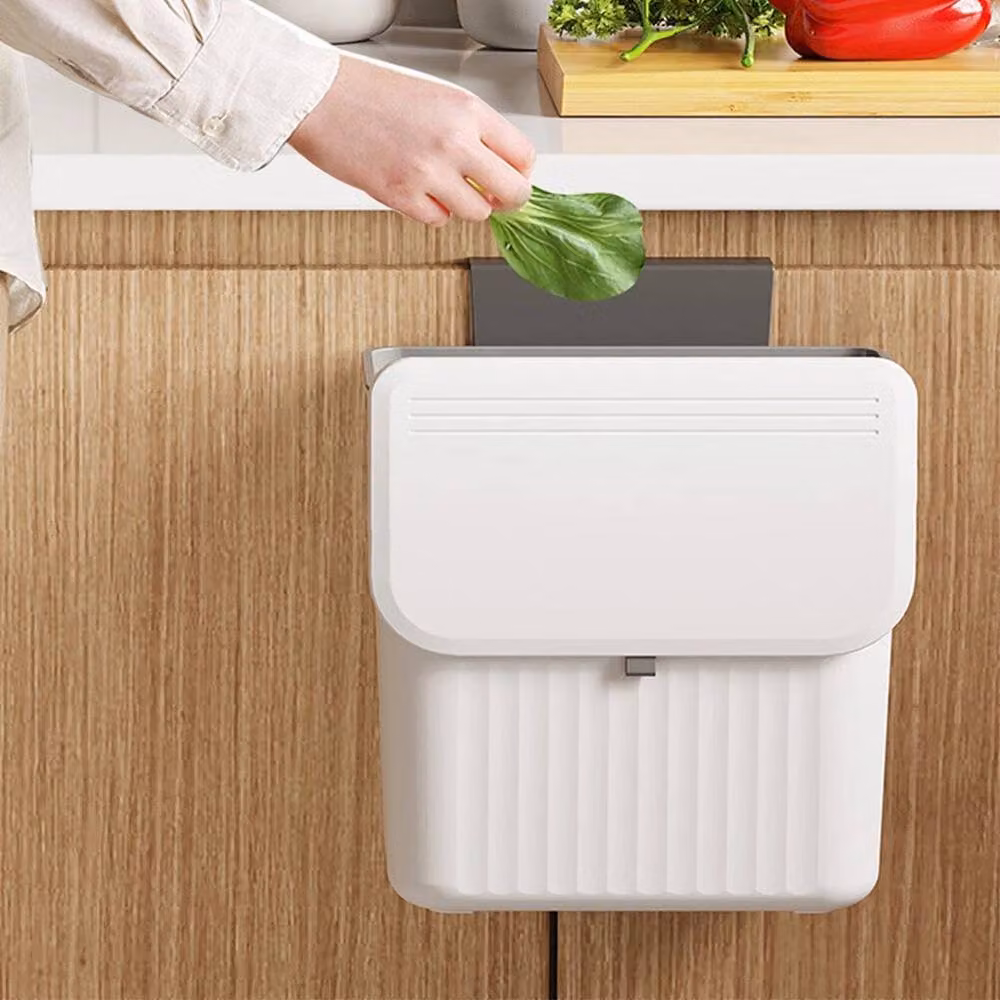 PAWNORA 7L White Wall Mounted Hanging Kitchen Bin with Flip Lid – 2