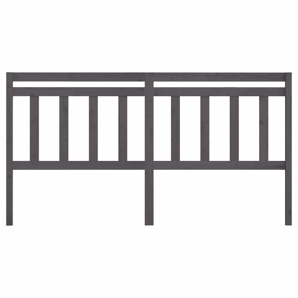 Berkfield Home Grey Rustic Solid Pine Wood Bed Headboard W/D/H: 206 x 4 x 100 cm – 3