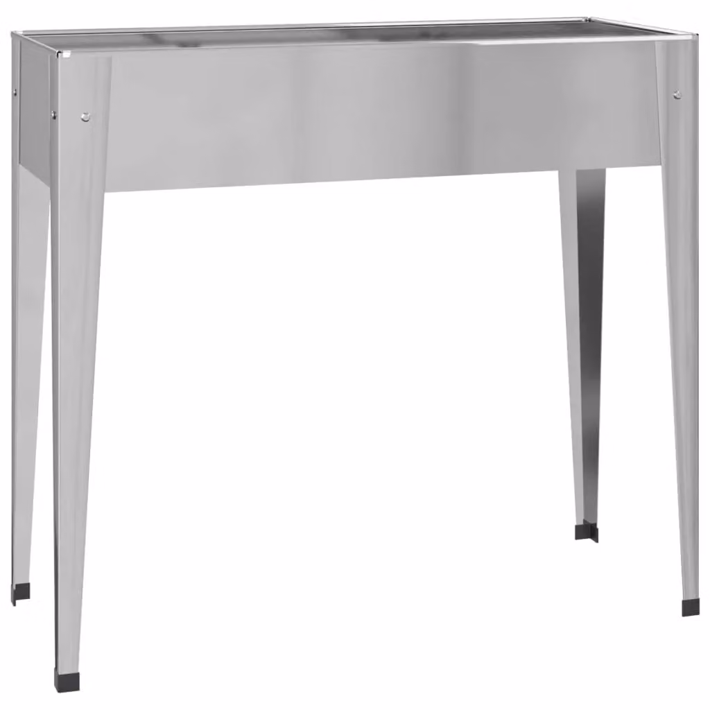 Berkfield Silver Galvanised Steel Raised Garden Planter W/D/H: 100.5 x 40.5 x 90 cm – 2