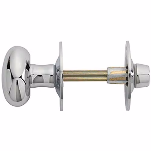 Loops Oval Thumbturn Lock with Coin Release Handle on 36mm Rose in Polished Chrome