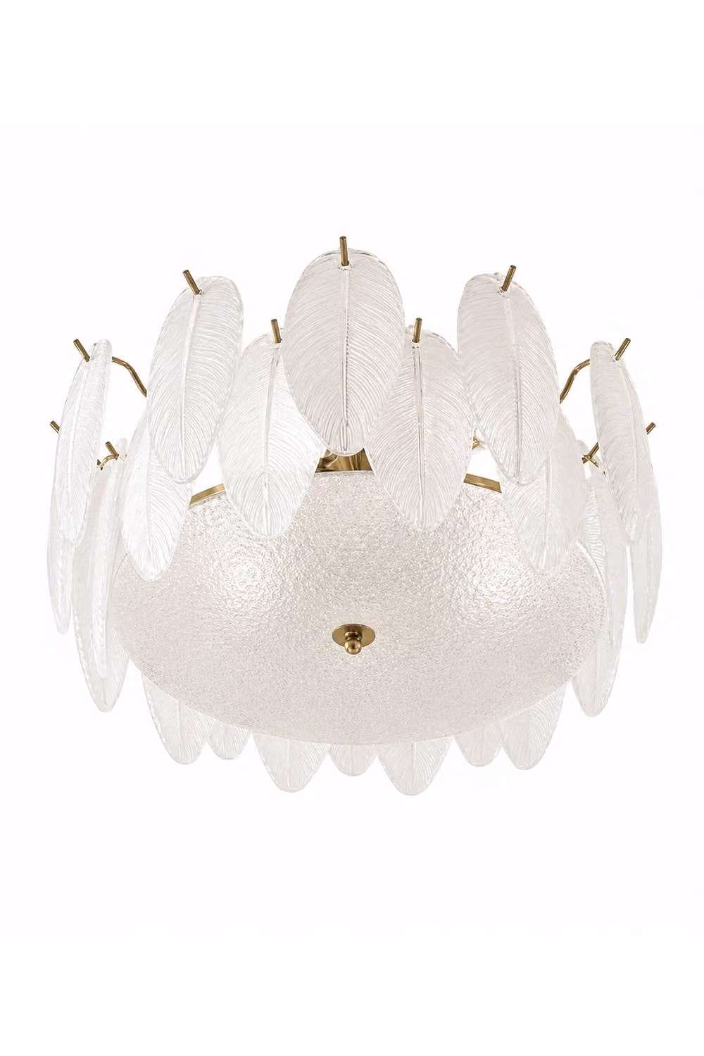 Living and Home E14 Glass and Metal Ceiling Light Fixture in Gold/Brass, W/D/H: 48 x 48 x 30 cm – 2