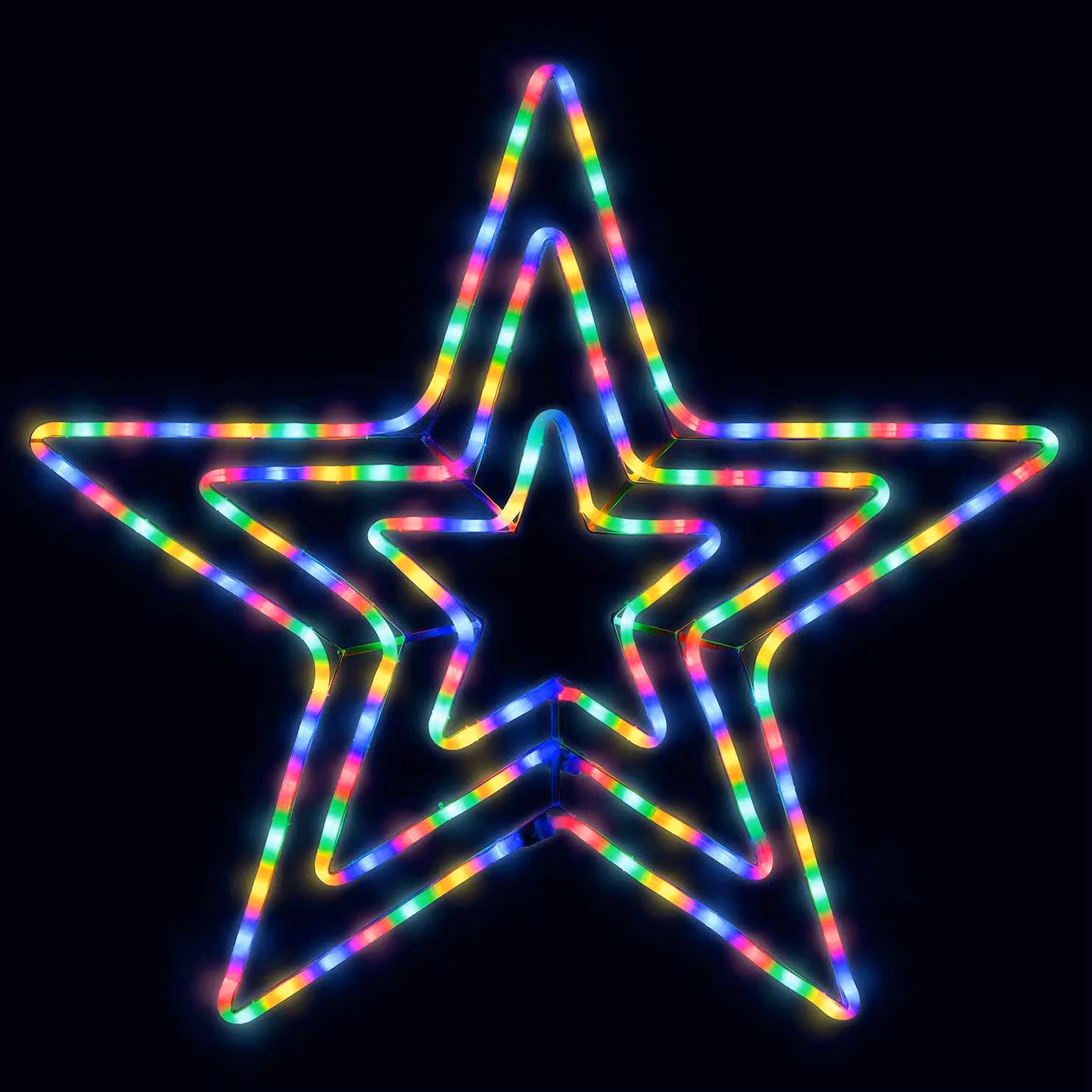 Christow Christmas Star Flashing LED Rope Light, Multicolour Outdoor Wall Decoration, 65 cm – 2