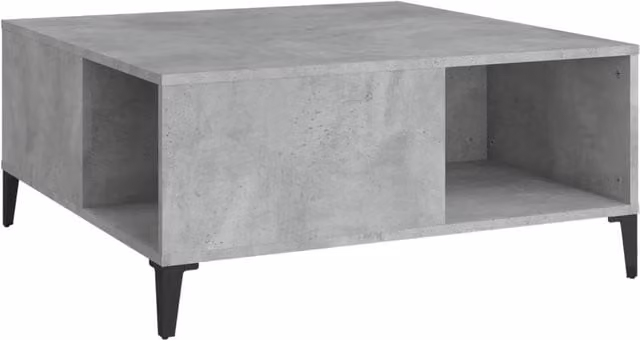Berkfield Home Concrete Grey Square Coffee Table, W: 80 cm, D: 80 cm, H: 36.5 cm – 1
