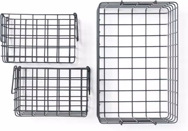 Mustard Made The Baskets in Grey, Metal, W/D/H: 40.0 x 26.0 x 16.0 cm