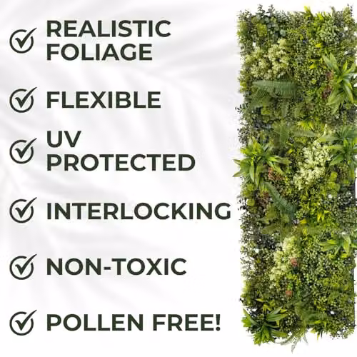 Ark Mat Meadow Nest Artificial Floral Wall Panel in Green and Purple, W: 50 cm, H: 150 cm – 4