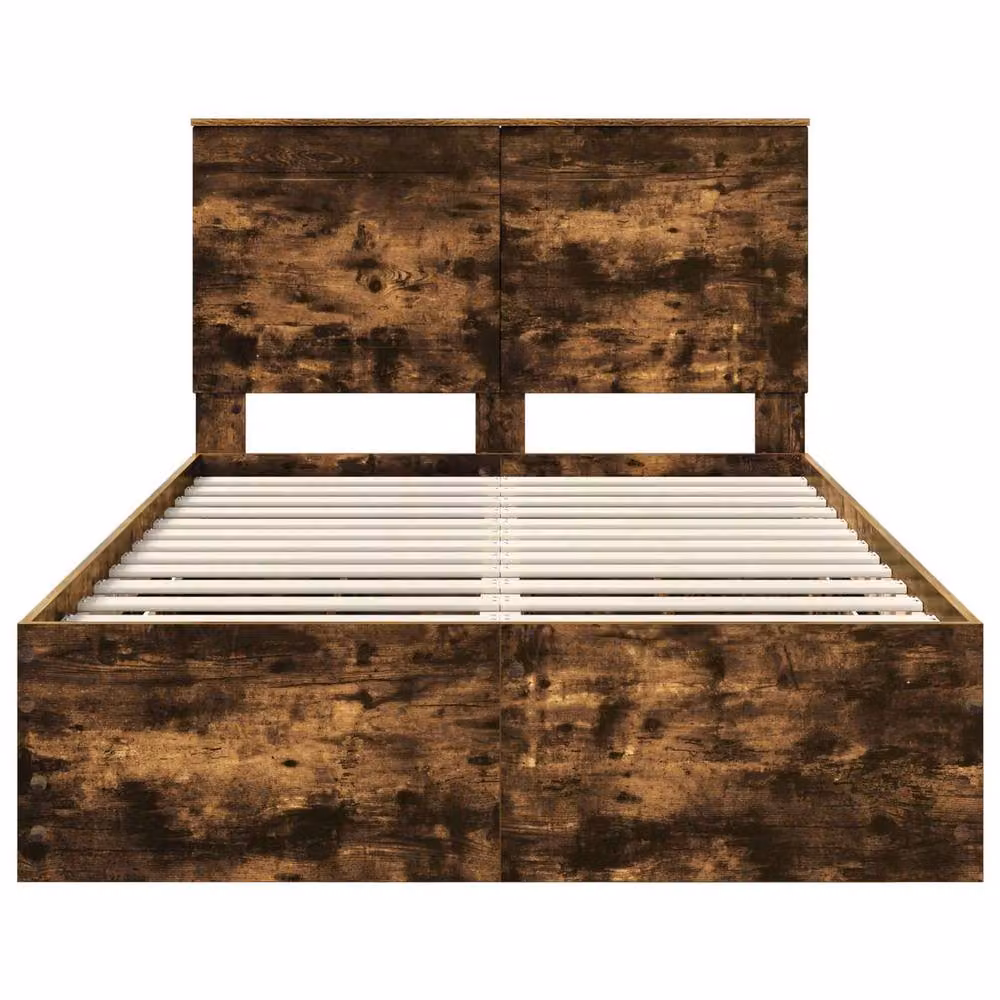 Berkfield Home Modern Bed Frame with Drawers in Smoked Oak Brown, W/D/H: 120 x 200 cm – 4