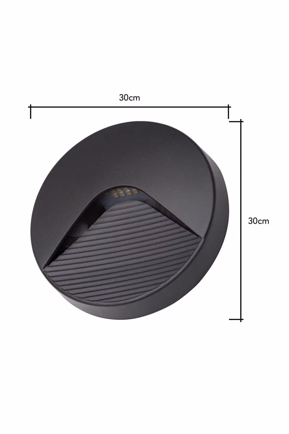 BHS Lighting Burray Modern Round LED Outdoor Wall Light in Black Metal and Glass – 3