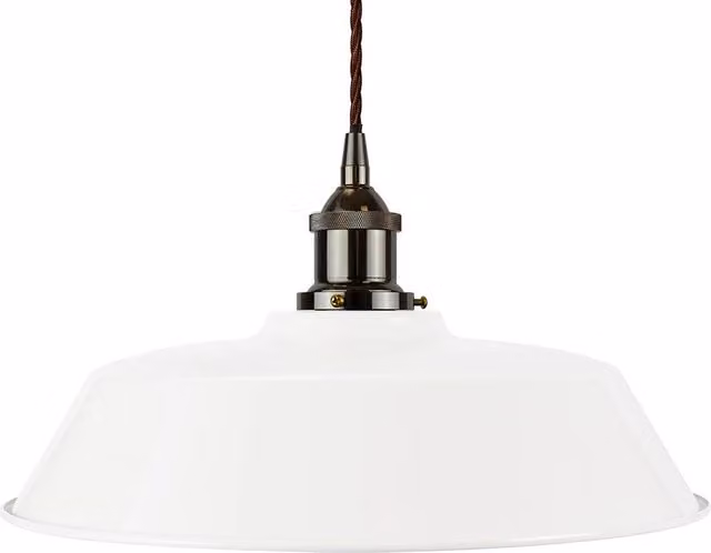 SE Home Chancery White Suspended Pendant Light with Black Nickel and Brown Twisted Metal Details