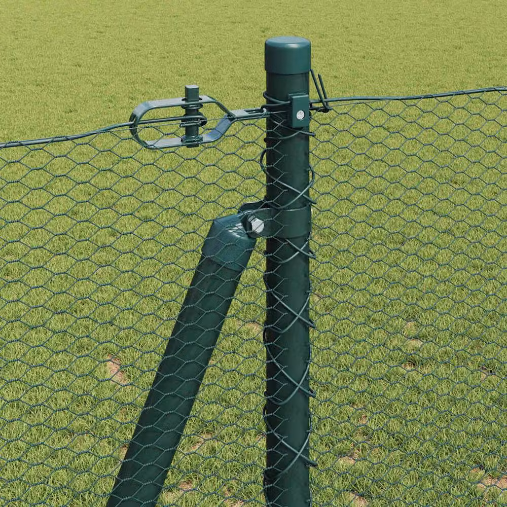 Berkfield Home Green Steel Hexagon Wire Mesh Fence, W: 1.2 m, L: 50 m – 3