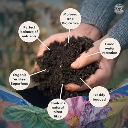 RocketGro Multi-Purpose Peat-Free Organic Compost with Dual-Source Feed, 20L – 3