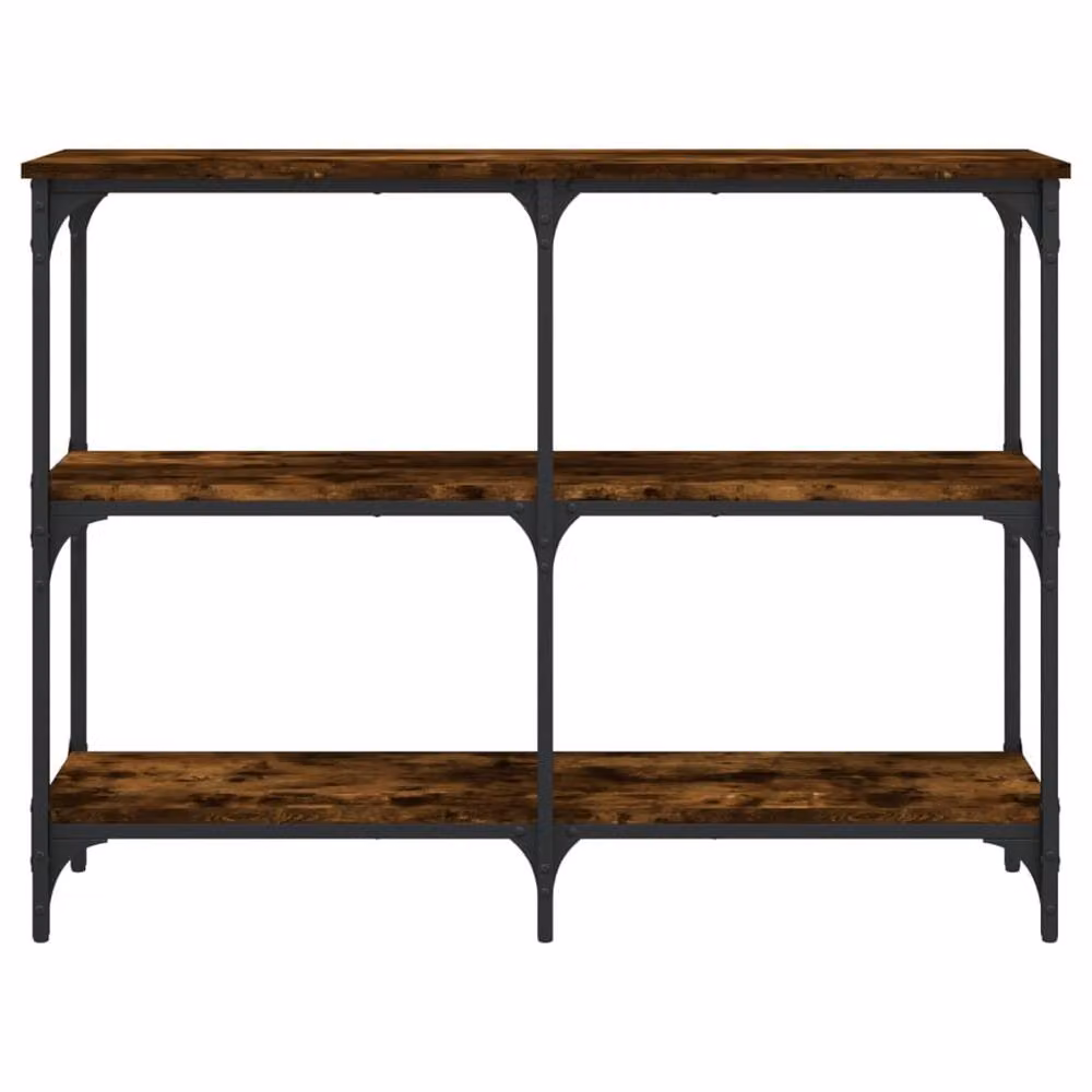 Berkfield Home Smoked Oak Console Table in Brown, W/D/H: 100 x 29 x 75 cm – 4