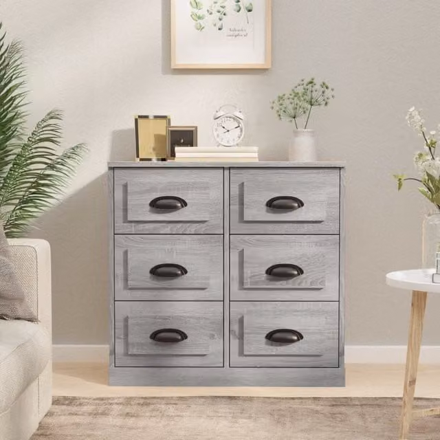 Berkfield Home Grey Sonoma Sideboard in Engineered Wood W/D/H: 70 x 35.5 x 67.5 cm
