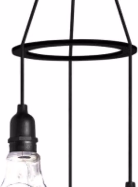Luxform Apollo 3 Battery Operated LED Drop Pendant Light in Black with Multicolour RGB Glass