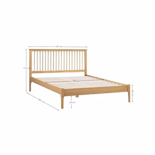 Julian Bowen Cotswold Oak Bed Frame, King Size, W/D/H: 180 x 150 x 200 cm – 2