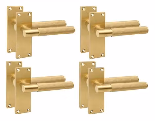 Golden Grace Victorian T-Bar Interior Door Handle Set in Gold and Brass, 4 Pairs