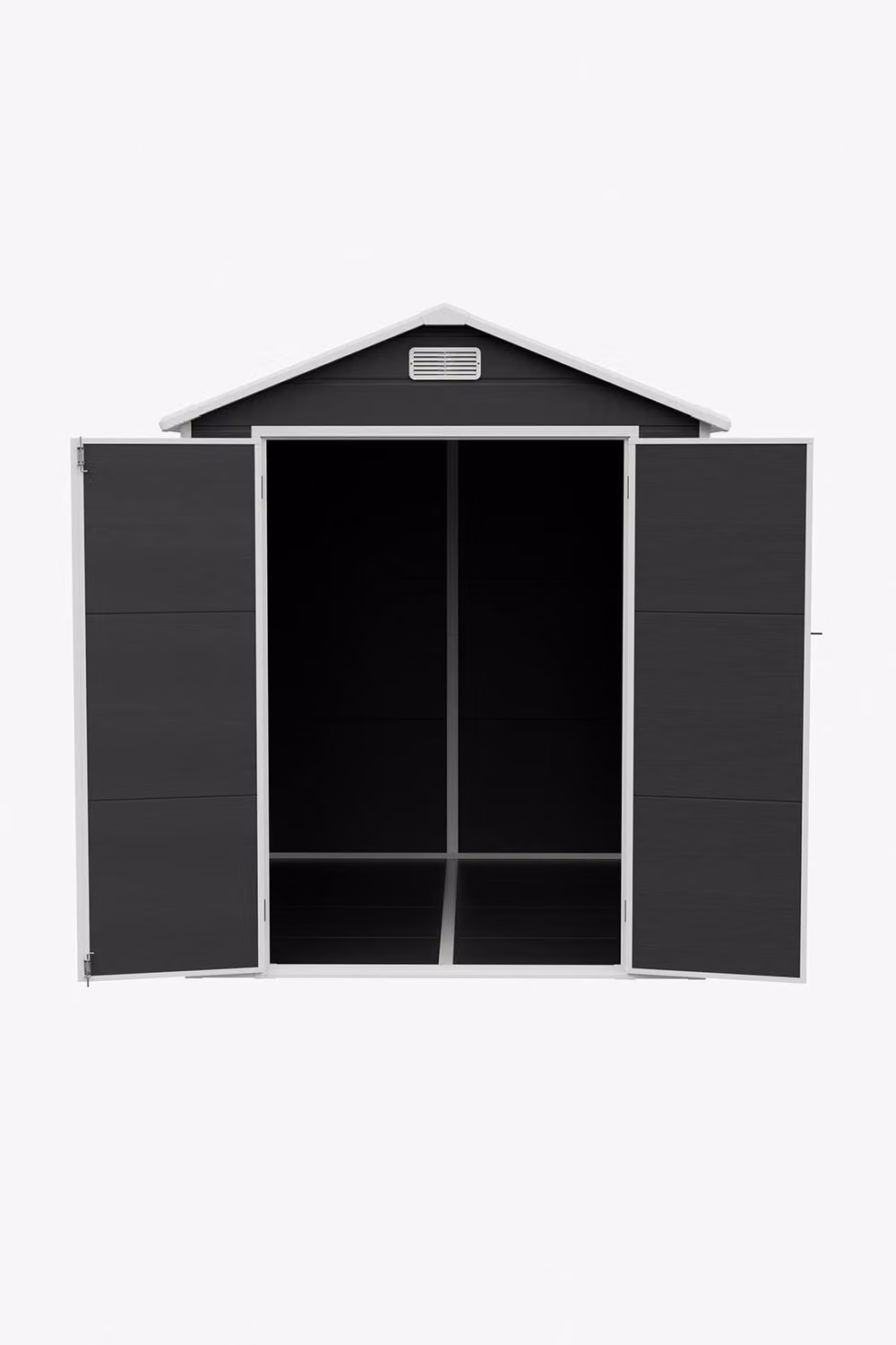 Living and Home Black Plastic Outdoor Garden Storage Shed with Gable Roof, W: 182.88 cm, D: 182.0 cm, H: 218.0 cm – 3