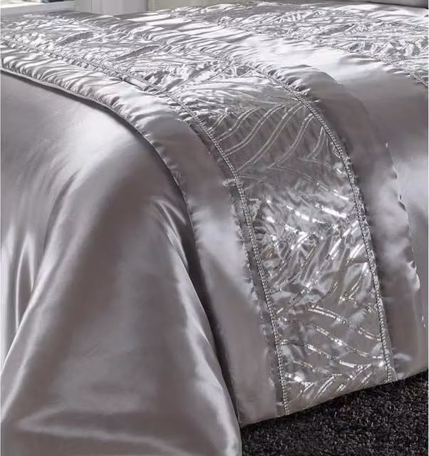 HomeSpace Direct Shimmer Bed Runner in Silver