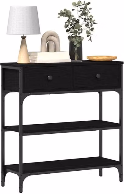 Berkfield Home Modern Console Table in Black Oak, W/D/H: 72.5 x 25 x 75 cm – 1
