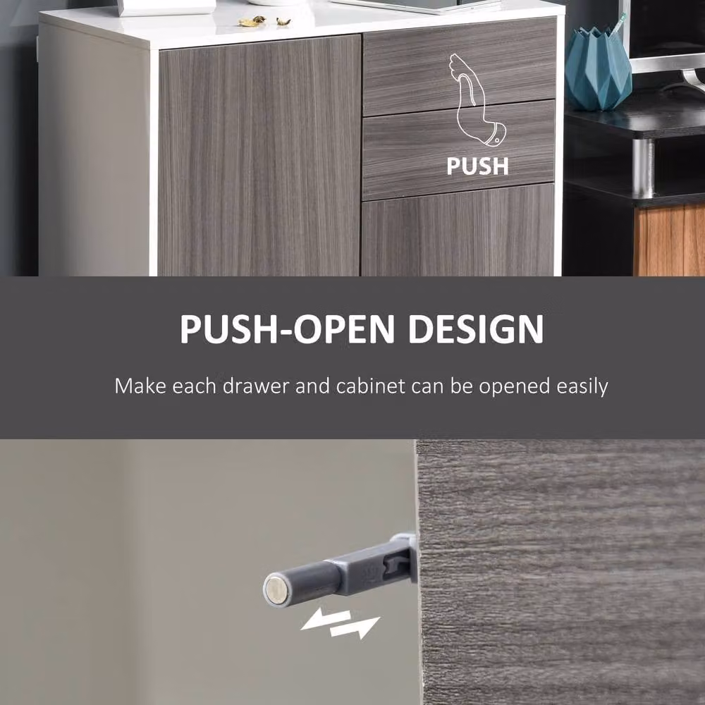 STILVORA Modern Wall Mounted Sideboard with Storage in Matt Grey – 5