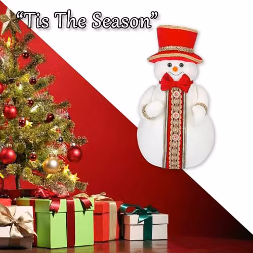 VFM e-Store Christmas Snowman Decoration in White and Red, H 39 cm x W 20 cm – 5
