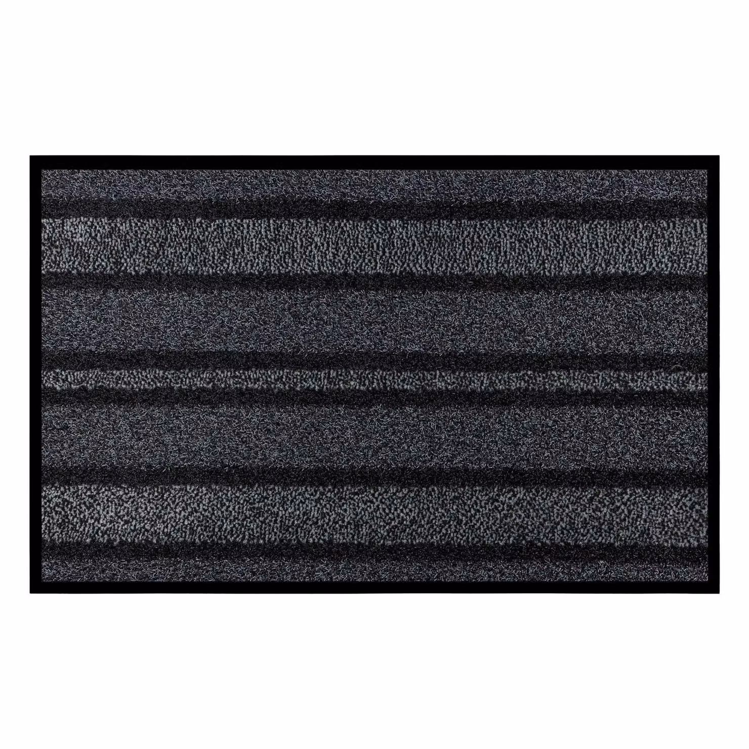 RugsX Arizona 935 Grey Striped Weatherproof Polypropylene Doormat, W: 50 cm, D: 80 cm – 2