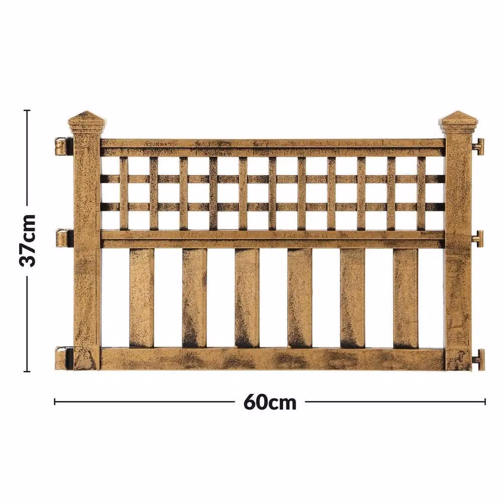NESTLUNE Pack of 8 Bronze Plastic Garden Lawn Edging Fence Panels, W: 100 cm, H: 100 cm – 2