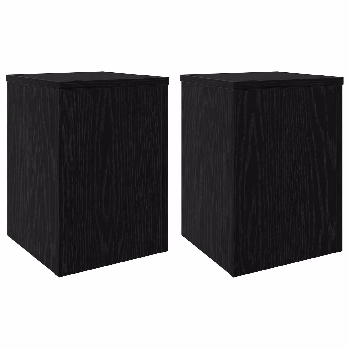 Berkfield Home Set of 2 Black Oak Plant Stands, W/D/H: 25 x 25 x 35 cm – 2