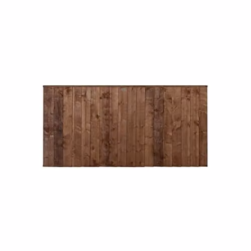Forest Garden Brown Pressure Treated Wood Vertical Board Fence Panel Pack of 3, W: 182.88 cm, H: 91.44 cm, D: 91.44 cm
