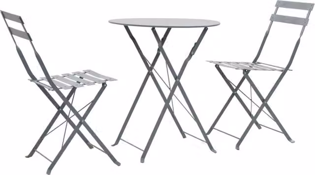 Berkfield Home 3 Piece Modern Round Bistro Set in Matt Steel Grey