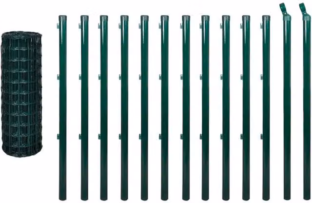 Berkfield Home Euro Fence Steel Green 25 x 1.5 m – 1