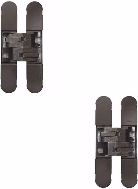 Loops 2 Pack Adjustable Medium Duty Concealed Internal Door Hinges in Brass Bronzed, 100 x 22 mm – 1