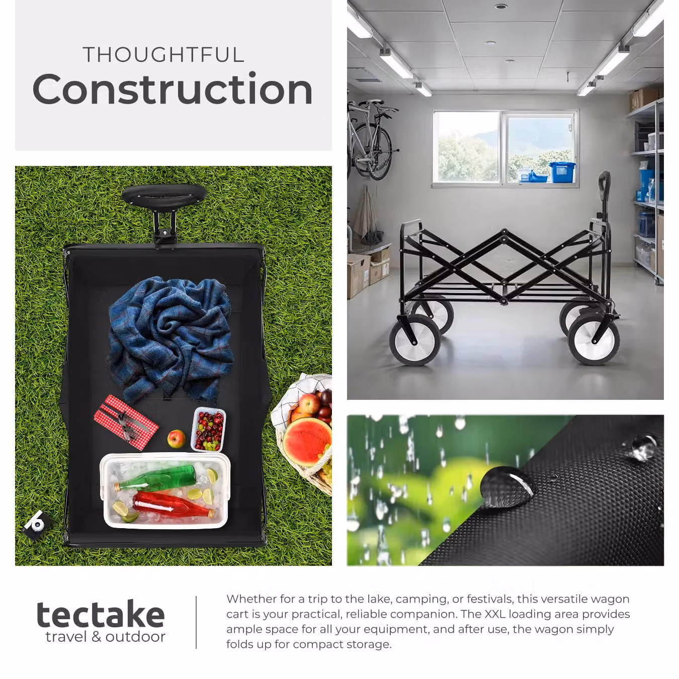 tectake Garden Trolley Leon in Black Steel – 7