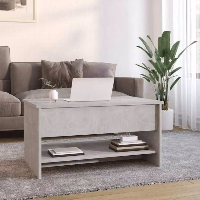 Berkfield Home Modern Coffee Table in Concrete Grey, W/D/H: 80 x 50 x 40 cm – 1