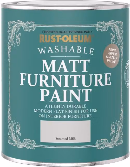 Rust-Oleum Matt Water-Based Furniture Paint in Steamed Milk White