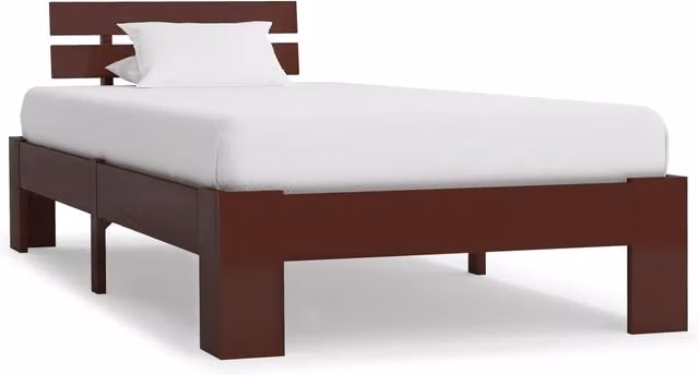 Berkfield Home Modern Solid Pine Wood Bed Frame, Brown, W/D/H: 100 x 200 cm – 1
