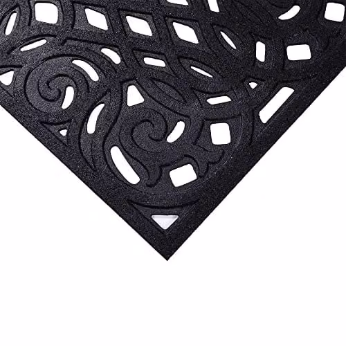 Nicoman Heavy Duty Rubber Outdoor Doormat, Black, W: 60 cm, D: 40 cm, H: 1 cm – 6