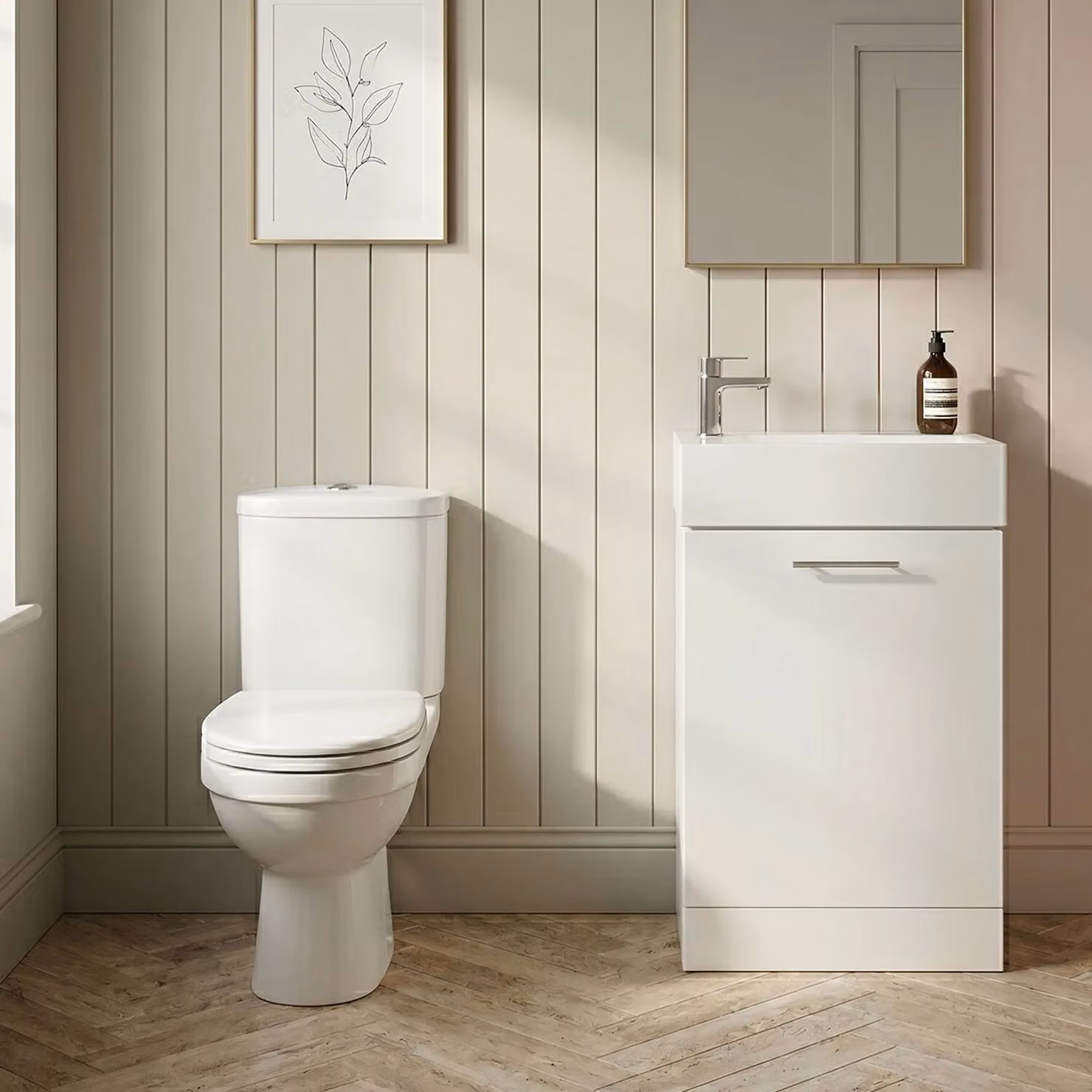 Balterley Gloss White Floor Standing Cloakroom Vanity and Toilet Set – 4