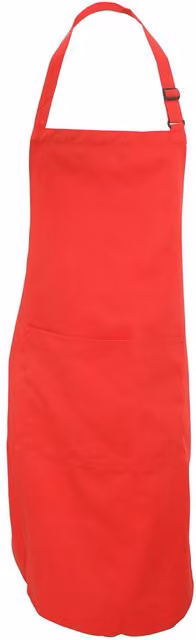 Dennys Catering Bib Apron with Pocket, Red, Pack of 2 – 1
