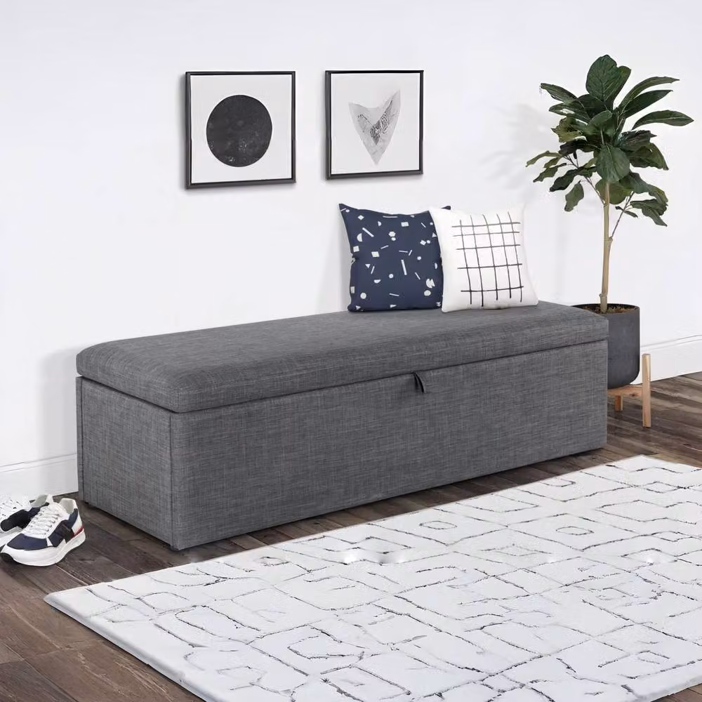 Cheshire Premium Ventura Upholstered Blanket Box in Grey – 2