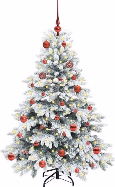 Berkfield Home Beautiful Artificial Christmas Tree with 150 LEDs, Green and White, Height: 150 cm – 1