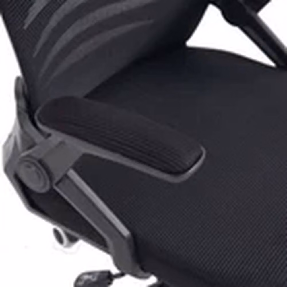 Kelvenix Mid-Back Office Swivel Task Chair in Black with Armrests and Gas Lift – 3
