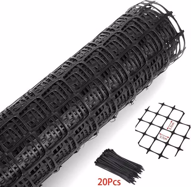 SPETLEK Black Plastic Garden Fence Netting Mesh Safety Fence, 10m – 1