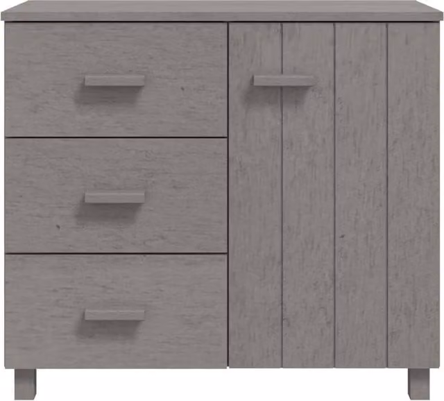 Berkfield Home HAMAR Sideboard in Light Grey Solid Pinewood, W/D/H: 90 x 40 x 80 cm – 1