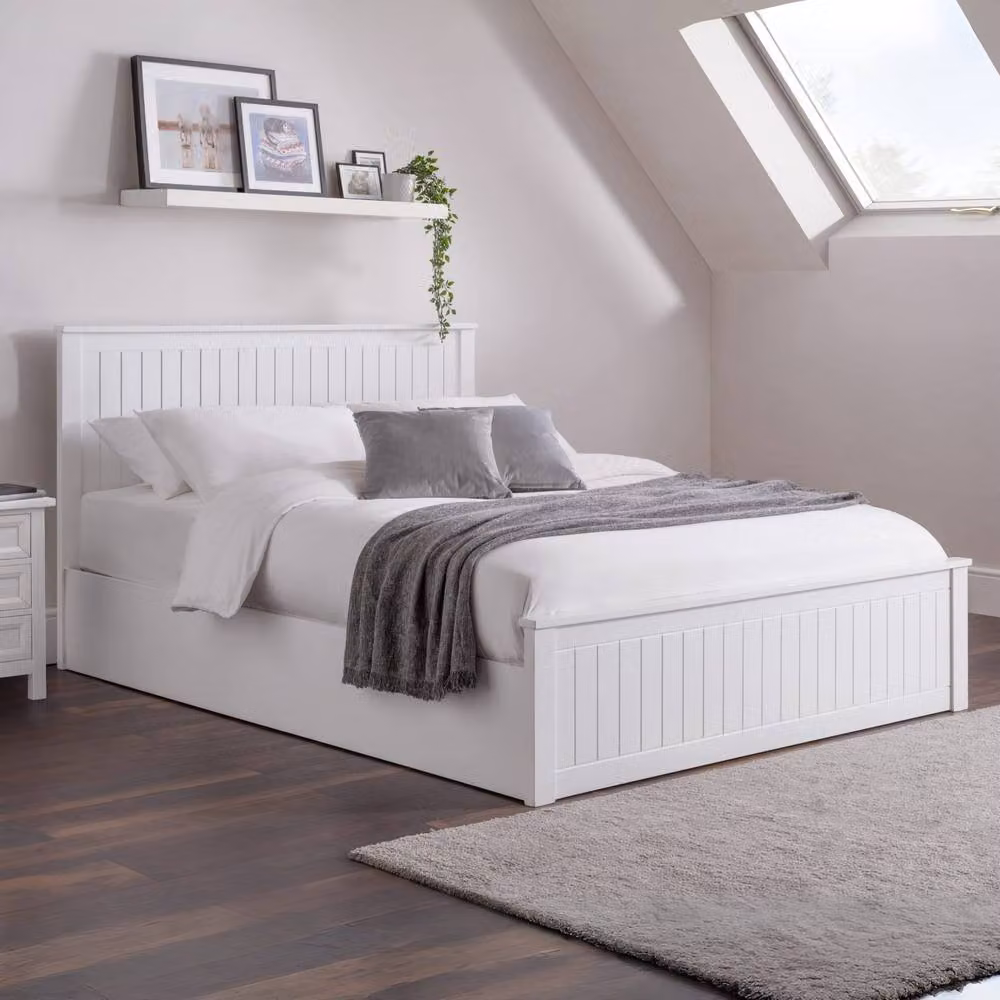 Cheshire Garnet Ottoman Storage Bed in White, King Size (W: 150 cm, L: 200 cm) – 2