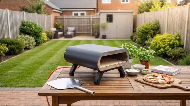 Columbus Portable Tabletop Gas Pizza Oven in Black